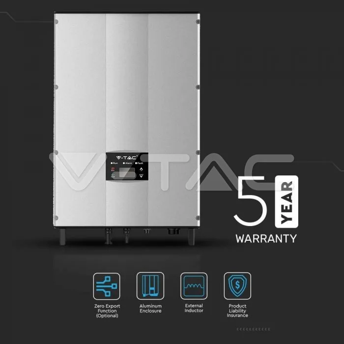10kW On-Grid Solar Inverter LCD Display DC Switch · 5