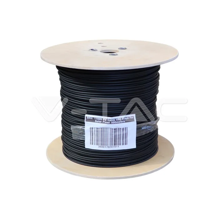 Cable PV 4SQ negro para panel solar, 500 metros