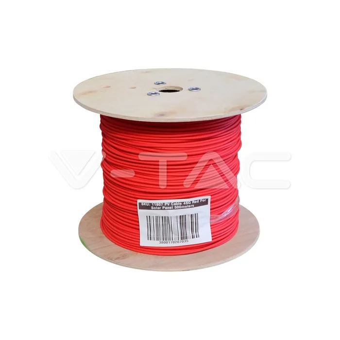 Cable PV 4SQ rojo para panel solar, 500 metros