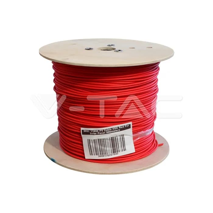 Cable PV 6SQ rojo para panel solar, 500 metros