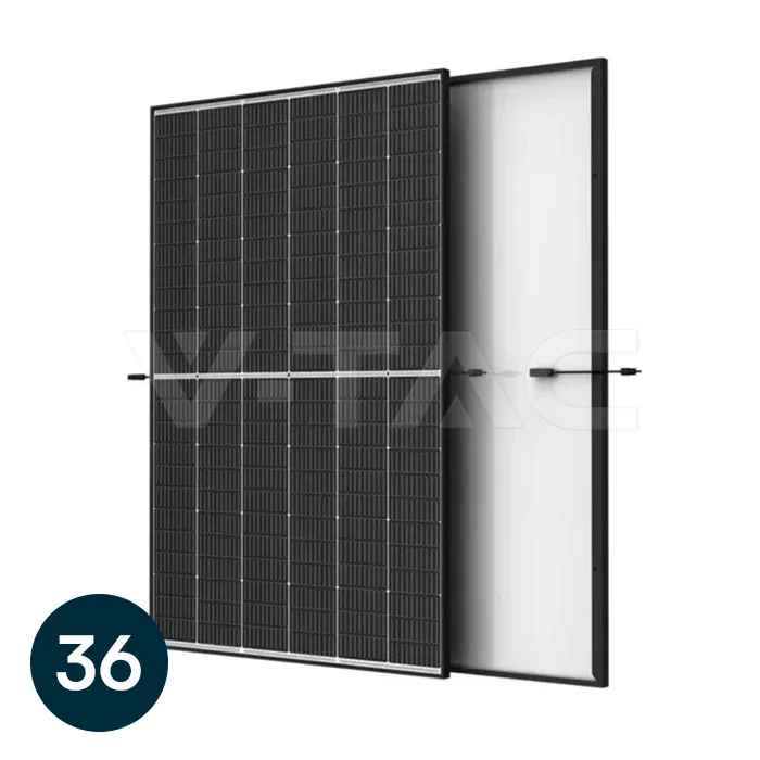 Panel solar monocristalino de 505W doble vidrio marco negro, palé 36 uds