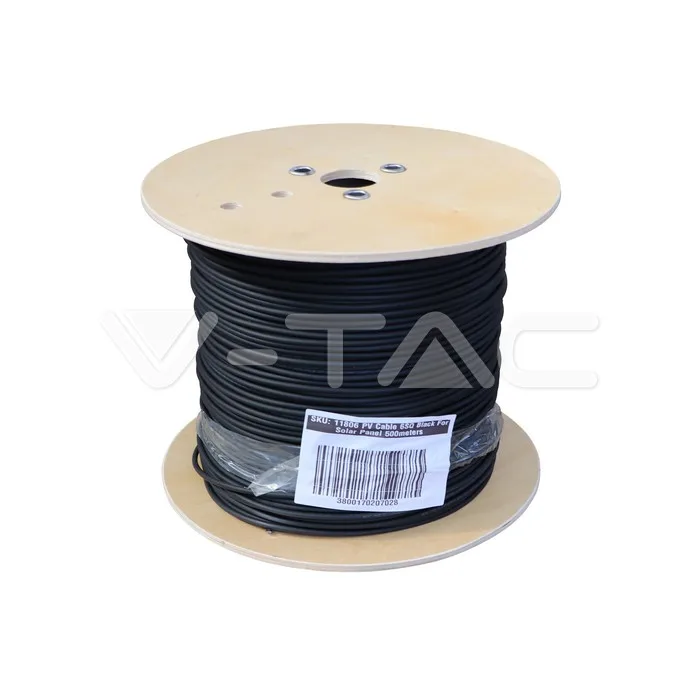 Cable PV 6SQ negro para panel solar, 500 metros