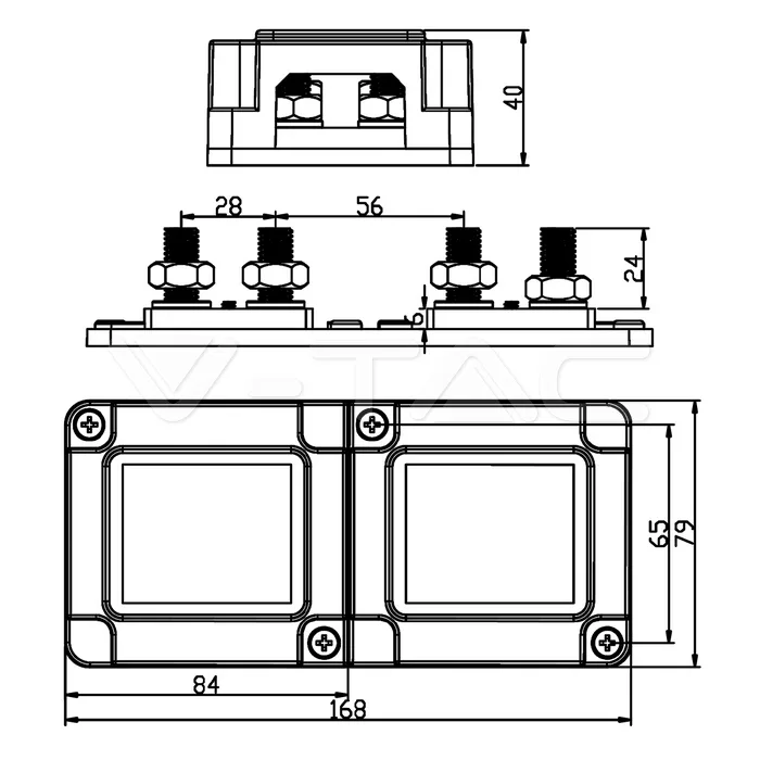 Barra colectora 4x4 400A · 18