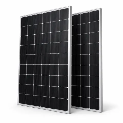 Ilustración de dos paneles solares negros